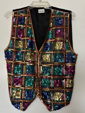 Whimsigoth 90s Vintage Sequin Vest